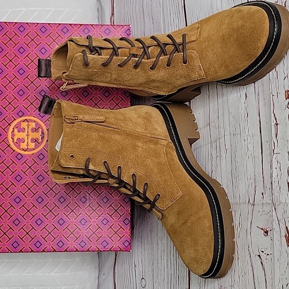 Tory Burch Miller Lug Sole Suede Bootie Size 7 - Picture 5 of 8